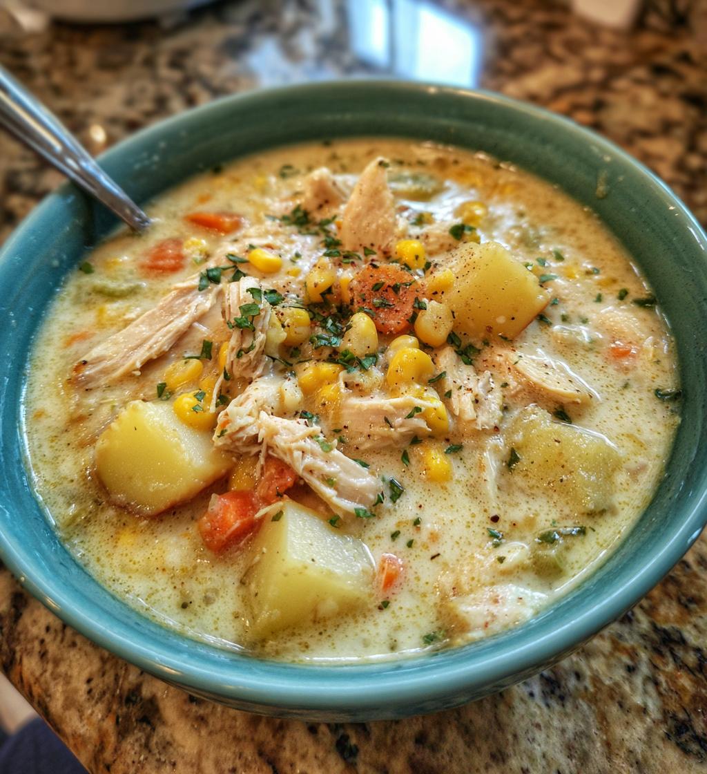 Slow Cooker Chicken Corn Chowder Recipe - Creamy & Delicious Comfort